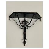 LR - Set of 2 Vintage Decorative Black Metal Wall Shelves