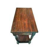 FR - Antique Wooden Side Table with Drawer and Lower Shelf