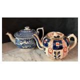 K - Collection of 2 Antique English Porcelain Teapots