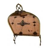 LR - Vintage Brass and Copper Fireplace Screen 20 x 29 Inches