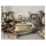 LR - Assorted Vintage Silverplate Serving Pieces and Tableware Collection
