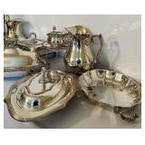 LR - Assorted Vintage Silverplate Serving Pieces and Tableware Collection