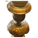 LR - 22 inch Ornate Brass Table Lamp with Frosted Glass Shade