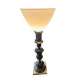 LR - 22 inch Ornate Brass Table Lamp with Frosted Glass Shade