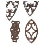 LR - Set of 6 Antique Cast Iron Sad Iron Trivets Assorted Designs