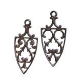 LR - Set of 6 Antique Cast Iron Sad Iron Trivets Assorted Designs