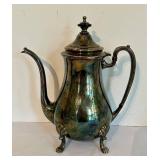 LR - Crescent Silverplate Tea Set with Coffee Pot, Sugar Bowl, and Creamer