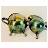 LR - Crescent Silverplate Tea Set with Coffee Pot, Sugar Bowl, and Creamer
