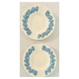LR - Pair of Vintage Wedgwood Queensware 4 Inch Plates with Blue Relief