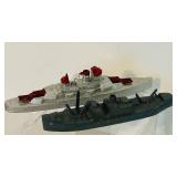 LR - Set of 4 Vintage Metal Toy Ships Made in USA