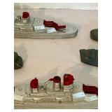 LR - Set of 4 Vintage Metal Toy Ships Made in USA