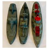 LR - Set of 4 Vintage Metal Toy Ships Made in USA