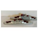 LR - Set of 4 Vintage Metal Toy Ships Made in USA
