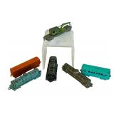 LR - Collection of 6 Vintage Diecast Erie Train Cars by Arcade