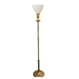 LR - 61-Inch Brass Floor Lamp with Decorative Base and Shade