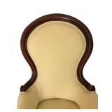 LR - Victorian Style Upholstered Armchair with Wood Frame