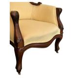 LR - Victorian Style Upholstered Armchair with Wood Frame