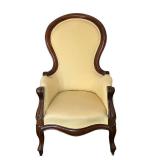 LR - Victorian Style Upholstered Armchair with Wood Frame