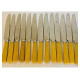 LR - Set of 12 Caburo Stainless Steel Table Knives with Yellow Handles