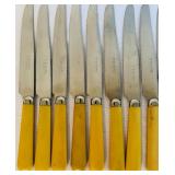 LR - Set of 12 Caburo Stainless Steel Table Knives with Yellow Handles