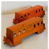 LR - Lot of 7 Vintage Midgetoy Cast Metal Train Cars Assorted Colors