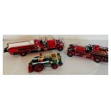 LR - Set of 3 Die-Cast Fire Engine Models with Vintage Designs