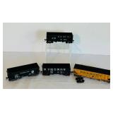LR - Set of 4 Vintage Model Railroad Coal Cars with Extra Wheels