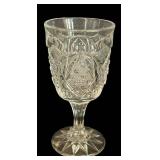 LR - Antique Pressed and Cut Glassware Collection with Decanter and Pedestal Bowl