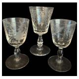 LR - Antique Pressed and Cut Glassware Collection with Decanter and Pedestal Bowl