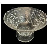 LR - Antique Pressed and Cut Glassware Collection with Decanter and Pedestal Bowl