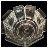 LR - Set of 2 Thick Plastic Decorative Bowls with Cut Glass Style Design