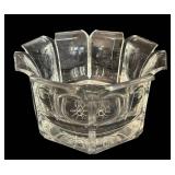 LR - Set of 2 Thick Plastic Decorative Bowls with Cut Glass Style Design