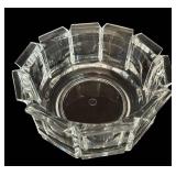 LR - Set of 2 Thick Plastic Decorative Bowls with Cut Glass Style Design