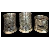 DR - Set of 3 Vintage Silverplate Openwork Ketchups Wilcox and EPNs 3.75in
