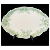 LR - Set of 4 Vintage Decorative Serving Plates with Green Accents