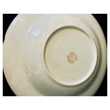 LR - Pair of Antique Severn Porcelain Soup Bowls with Floral Blue Pattern