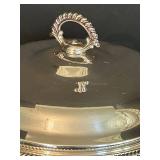 LR - 9 Inch Silver Plated Covered Serving Dish with Ornate Feet