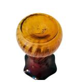 LR - 6-Inch Amberina Art Glass Vase with Fluted Rim