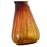LR - 6-Inch Amberina Art Glass Vase with Fluted Rim