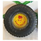 DR - Set of 3 Vintage Tire Ashtrays with Classic Advertising