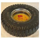 DR - Set of 3 Vintage Tire Ashtrays with Classic Advertising