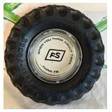 DR - Set of 3 Vintage Tire Ashtrays with Classic Advertising