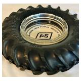 DR - Set of 3 Vintage Tire Ashtrays with Classic Advertising