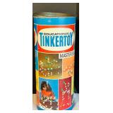DR - Lot of 3 Vintage Tinkertoy Sets with Wooden Parts and Original Canisters