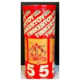 DR - Lot of 3 Vintage Tinkertoy Sets with Wooden Parts and Original Canisters