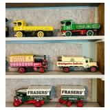 LR - Collection of Vintage Die-Cast Model Vehicles in Display Case
