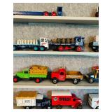 LR - Collection of Vintage Die-Cast Model Vehicles in Display Case