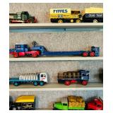 LR - Collection of Vintage Die-Cast Model Vehicles in Display Case