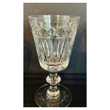 LR - Set of 10 Cut Crystal Wine Glasses with Geometric Pattern