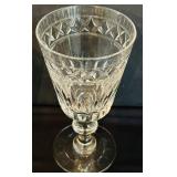 LR - Set of 10 Cut Crystal Wine Glasses with Geometric Pattern